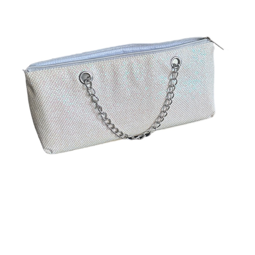 Iceware Chic White Iridescent, Silver Chain Beverage or Lunch Holder